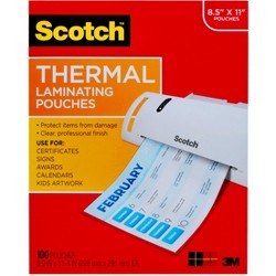 Scotch Thermal Laminator Pouches 3 Mil 20//pkg-4/"x6/"