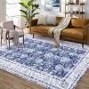 Vintage Floral Washable Runner Rug, Low Pile with Non-Slip Rubber Backing, Ideal for Kitchen, Hallways, Entryway, Living Room, and Bedroom Use. - 2 of 4