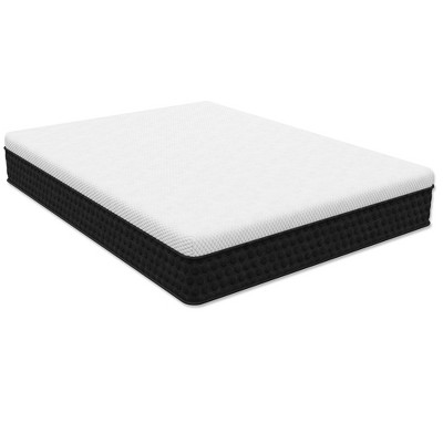 NicBex 12 Inch Hybrid Mattress for a Cool Sleep,Fiberglass Free,Firm Feel Mattresses,White+Black