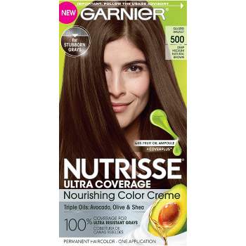 Garnier Nutrisse Ultra Coverage 100% Gray Coverage Permanent Hair Color - 500 Medium Brown
