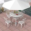 Resenkos Patio Dining Chairs, Patio Kitchen Chairs,Set of 4 Cast Aluminum Patio Dining Chairs with Armrests and Decorative Patterns White - 4 of 4