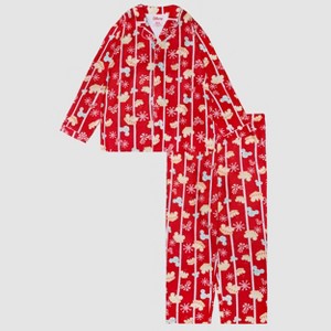 Adult Disney Mickey Mouse & Friends 2pc Christmas Family Matching Pajama Set - Red - 1 of 3