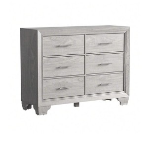 White Dresser For Bedroom, 6 Drawer Chest Of Dressers, Modern Wooden Dresser With Silver Handle For Bedroom, Living Room, Hallway, Entryway - 1 of 4