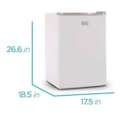 BLACK+DECKER Compact Refrigerator 2.5 Cu. Ft. with True Freezer, White