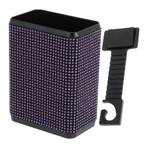 Unique Bargains Car Trash Can Portable Back Seat Trash Bin Purple 1 Pc 3.9" Length 2.4" Width 9.5" Height Plastic - 1 of 4