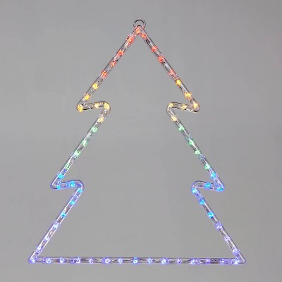 14in LED Rainbow Tree Hanging Decor Dew Drop Novelty Silhouette Lights Multicolor - Wondershop™