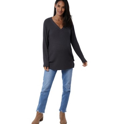 Ingrid & Isabel Maternity Side Zip Nursing Sweater