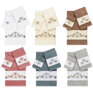 Linum Home Textiles 100% Turkish Cotton BELLA Embellished Towel Set - 1 of 4