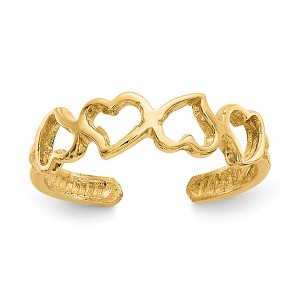 Black Bow Jewelry Band of Hearts Toe Ring in 14 Karat Gold - 1 of 4