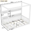 Kumasinova Twin/Full Montessori Floor Bed with Canopy,Solid Wood Kids Bed Frame with Guardrails and Built-in Storage Shelves for Boys & Girls Bedroom - 2 of 4
