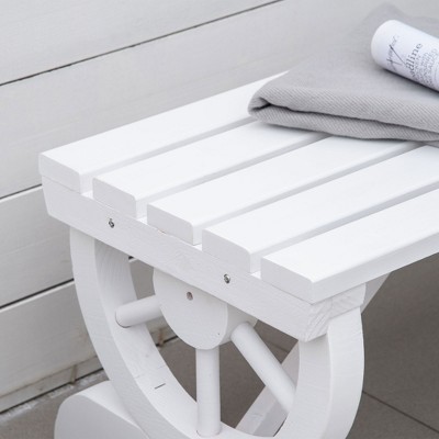 Rustic Fir Wood 2-Person Wagon Wheel Garden Bench