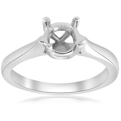 Pompeii3 14K White Gold Cathedral Solitaire Mount Engagement Ring Setting
