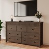 7 Drawer Dresser for Bedroom, Wooden Chest of Drawers, Fluted TV Stand, Storage Organizer for Living Room, Hallway and Entryway, Walnut - 2 of 4