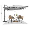 Cantilever Patio Umbrella 10x10ft Large Rectangle Umbrella Outdoor Market Umbrellas 360 Rotation Offset Hanging Outdoor Shade - 2 of 4