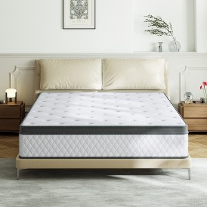Swedrea Hybrid Mattress Breathable Medium  Memory Foam Bed-in-a-Box White - 1 of 4