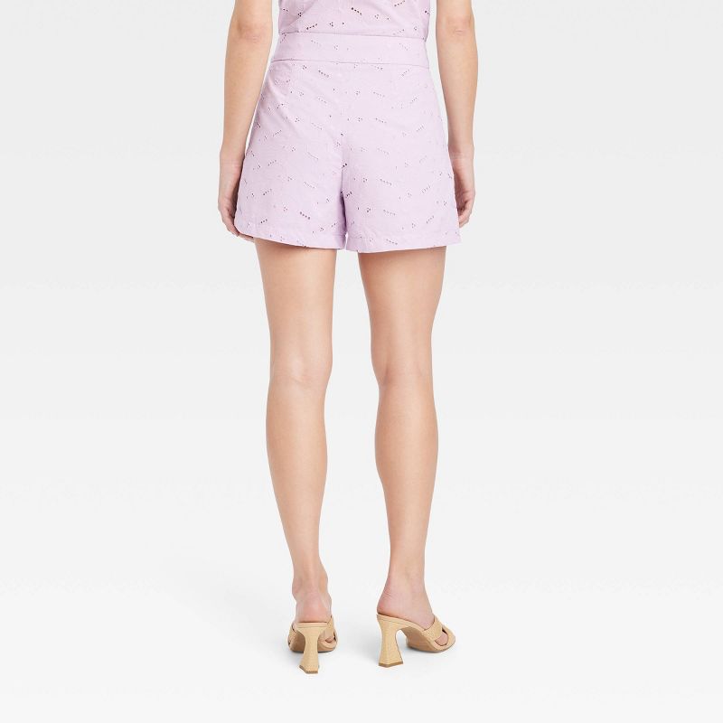  Women's High-Rise Eyelet Shorts - A New Day™, 3 of 11