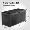 CAVINAS 100 Gallon All-Weather Outdoor Storage Box,UV-Resistant Polypropylene Resin Deck Box with Wood Grain Design for Outdoor Gardens,Patios,Black - 2 of 4