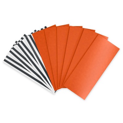 10ct Halloween Tissue Paper Black/White Stripes and Orange