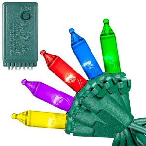 Novelty Lights RetroGlo® LED Chasing Mini Lights Connectable 140 Light Green Wire 46.5 Feet Long - 1 of 4