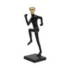 Modern Metal Taper Candle Holder - Decorative Running Man Design - Aluminum & Wood - Contemporary Home & Office Accent Decor - 15" Gold - 3 of 4