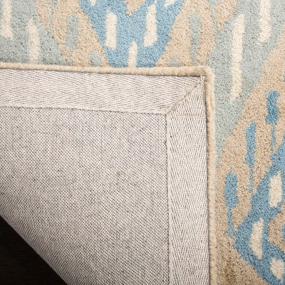Blue and Beige Hand-Tufted Wool 8' x 10' Area Rug