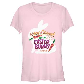 Junior's Women Crayola Neon Carrot For The Easter Bunny T-Shirt