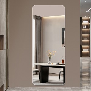 FONTOI Full Body Wall Mirror Frameless Rounded Corner Design with Safe Explosion Proof Glass for Bedroom or Home Interiors, Silver, 60"*15"*0.85" - 1 of 4
