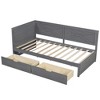 YOOCOZZ Twin Size Wood Daybed with 2 Drawers and Rustic Guardrail - Ancient Grey - 2 of 4