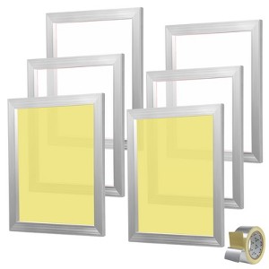 VEVOR Screen Printing Kit, 6 Pieces Aluminum Silk Screen Printing Frames, 16x20inch ,with 110 Count Mesh,High Tension Nylon Mesh and Sealing Tape,Gray - 1 of 4