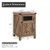 SinCiDo Nightstand w/ Charging Station, 18″ Farmhouse Night Stand w/ Adjustable Shelf, Wooden Rustic End Table Side Table - 3 of 4