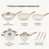 LunaLulink 12-Piece Granite Nonstick Cooking Set with Frying Pan, Skillet, Steamer, Silicone Spatula and Tongs - 4 of 4