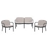 Okak Minimalist PP Patio Accent Chairs Upholstered Club Chairs/Loveseat/Combo,Chic Outdoor Armchair for Poolside,Garden&Backyard - 3 of 4