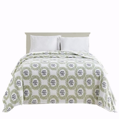 Plazatex Faith Hope Love Printed Luxurious Ultra Soft Lightweight Bed Blanker 90