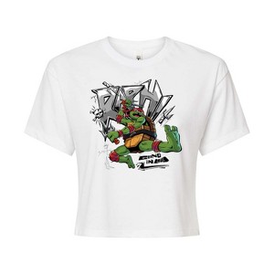 Women's - Teenage Mutant Ninja Turtles - Raphael Going In Loud Cropped Graphic T-Shirt - 1 of 4