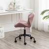 Okak Modern Adjustable Velvet Home Office Desk Chair with Wheels,Diamond Tufted Swivel Task Chair for Office,Study,Studio - 3 of 4