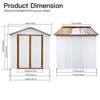 GDFStudio Saroyan Modern 6ft x 4ft Outdoor Apex Roof Metal Storage Shed - 3 of 4