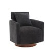 CAVINAS Chenille Swivel Accent Chair with Curved Backrest and Wooden Base,Modern Upholstered Living Room Chairs,Reading Chairs for Living Room - 4 of 4