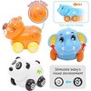 Cartoon Animals Friction Push And Go Toy Cars Play Set (Set of 8) Panda, Cat, Elephant, Dog, Lion, Tiger and Sheep - 2 of 4