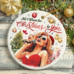 Artistic Classic Holiday Melody Ornament, All I Want for Christmas Is You, Celebrity Singer Gift| OrnamentallyYou - 1 of 4