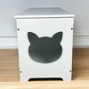 Racxily 39.4" Top open Cat Litter Box, Cat Washroom, Hidden Litter Box Cover, Cabinet for Large Cat, Dog Proof Cat Litter Boxes, White - 2 of 4