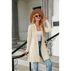 Women's Loose Knit Open Front Cardigan with Buttoned Long Sleeves Mid Length Casual Knitwear - 2 of 4