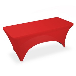 Lann's Linens Fitted Tablecloths for Rectangular Tables - Wedding, Banquet, Trade Show Polyester Cloth Fabric Cover - 1 of 3