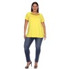 Plus Size Crisscross Neck Short Sleeve Top - White Mark - 4 of 4