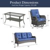 Buenhomino 4 Pieces Patio Furniture Set with Swivel Chairs, High Back Wicker Rattan Sofa with Thick Cushion and Coffee Table, Outdoor Conversation Set - 4 of 4