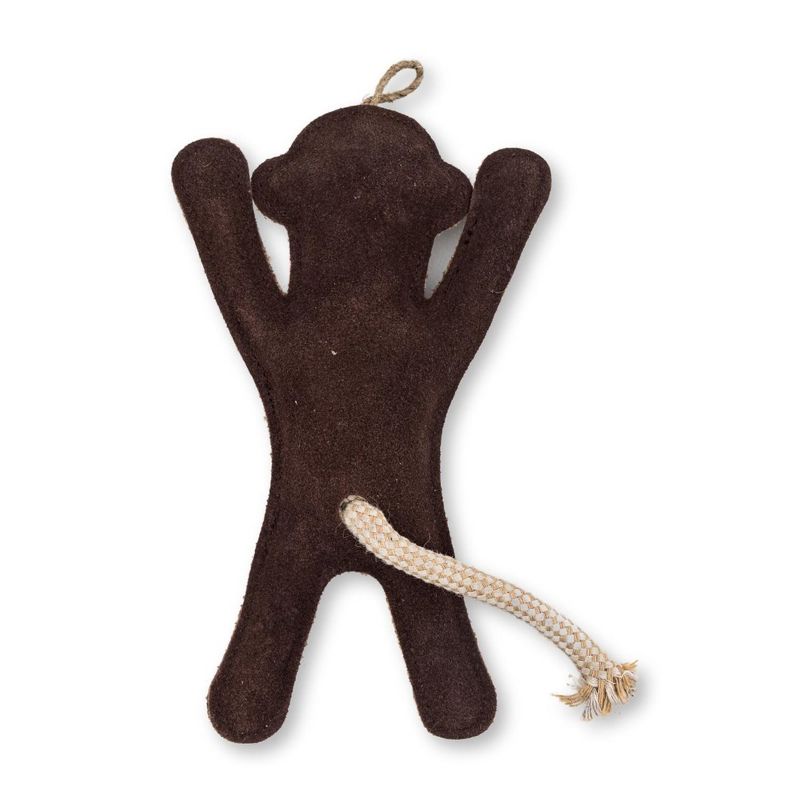 American Pet Supplies 11.5-Inch Sustainable Natural Leather Monkey Chew Toy for Dogs, 2 of 4