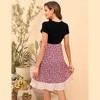 BLUEMING BLUEMING Womens Maternity High Waist Belted Wrap Dress Flowy A Line Color Block Fit Flared Dress - 2 of 4