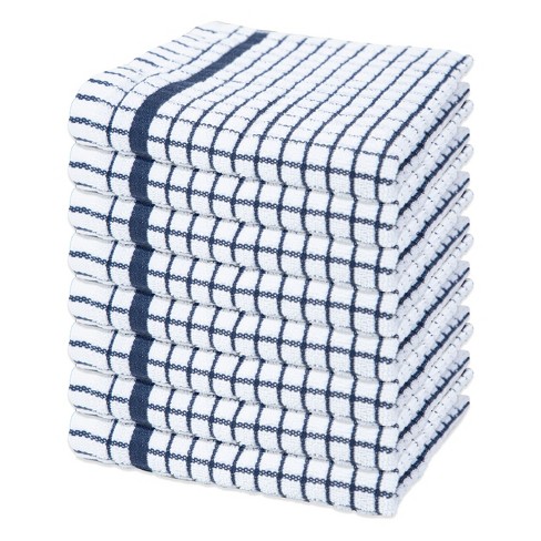 Sloppy Chef Classic Checkered Dishcloths (8 Pack), 13x13, Cotton - Blue ...