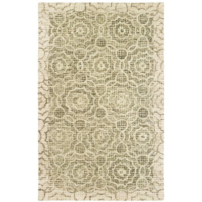 Oriental Weavers Tallavera 55606 Green/ Ivory Indoor Area Rug - 5' x 8'