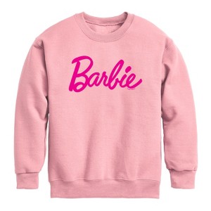 Boys' - Barbie - Barbie Classic Logo Graphic Long Sleeve Fleece Sweatshirt - 1 of 3