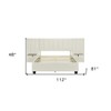 HomeRoots Beige Tufted Velvet Upholstered Queen Bed Frame - 3 of 4